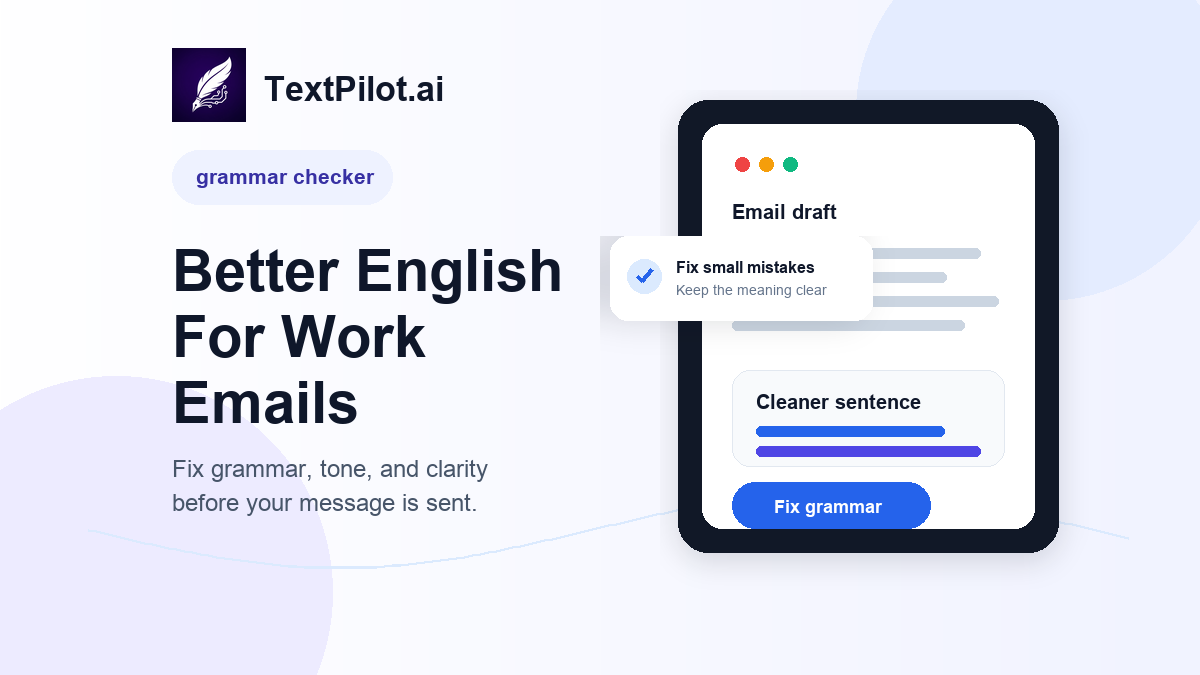 Grammar Checker: Better English for Work Emails