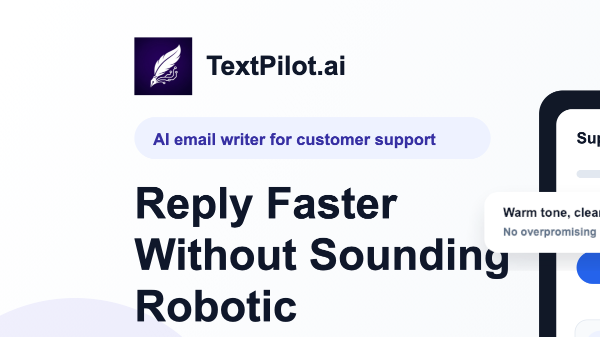 TextPilot.ai ai email writer for customer support thumbnail